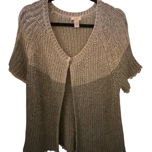 Chico's Sweaters - Chico's Gray Open Front Cardigan with V-Neck